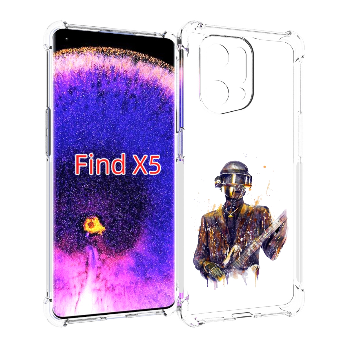 

Чехол MyPads космо-гитарист для Oppo Find X5, Прозрачный, Tocco