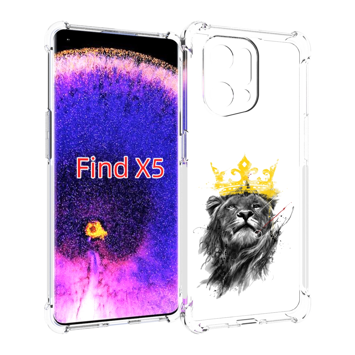 

Чехол MyPads король-лев для Oppo Find X5, Прозрачный, Tocco