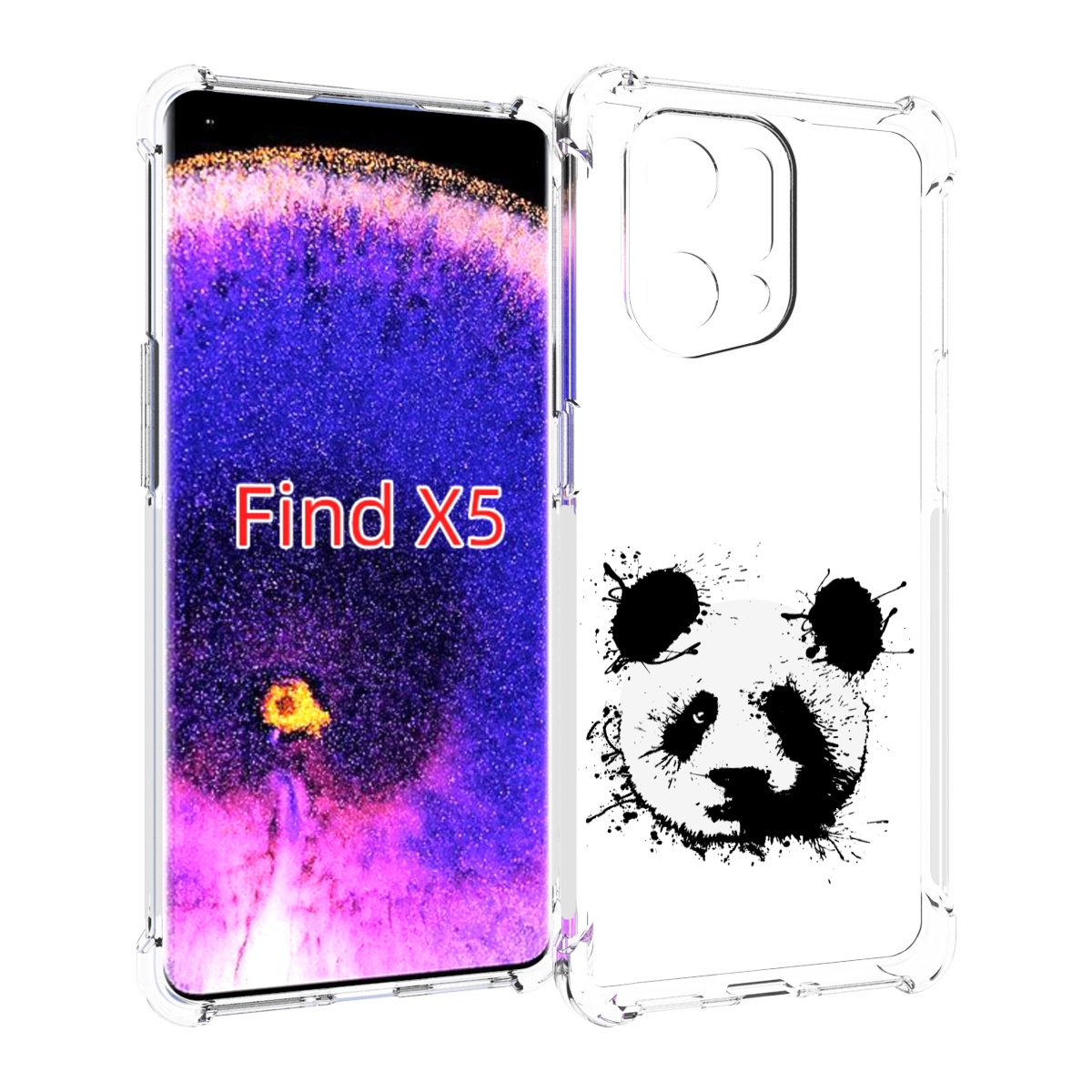 

Чехол MyPads клякса-панда для Oppo Find X5, Прозрачный, Tocco