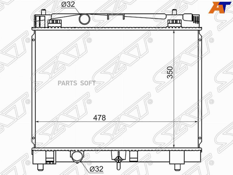 

Радиатор Toyota Vitz/Yaris/Belta 1kr/2sz 05- Sat арт. TY000W90-1KR