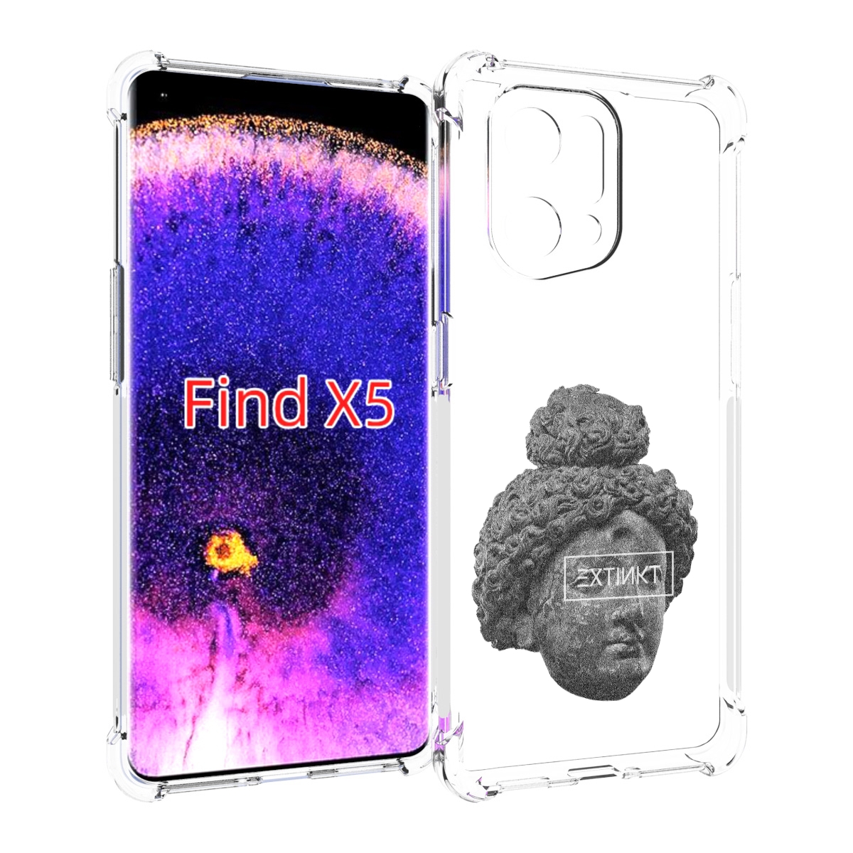 

Чехол MyPads каменное лицо девушки для Oppo Find X5, Прозрачный, Tocco
