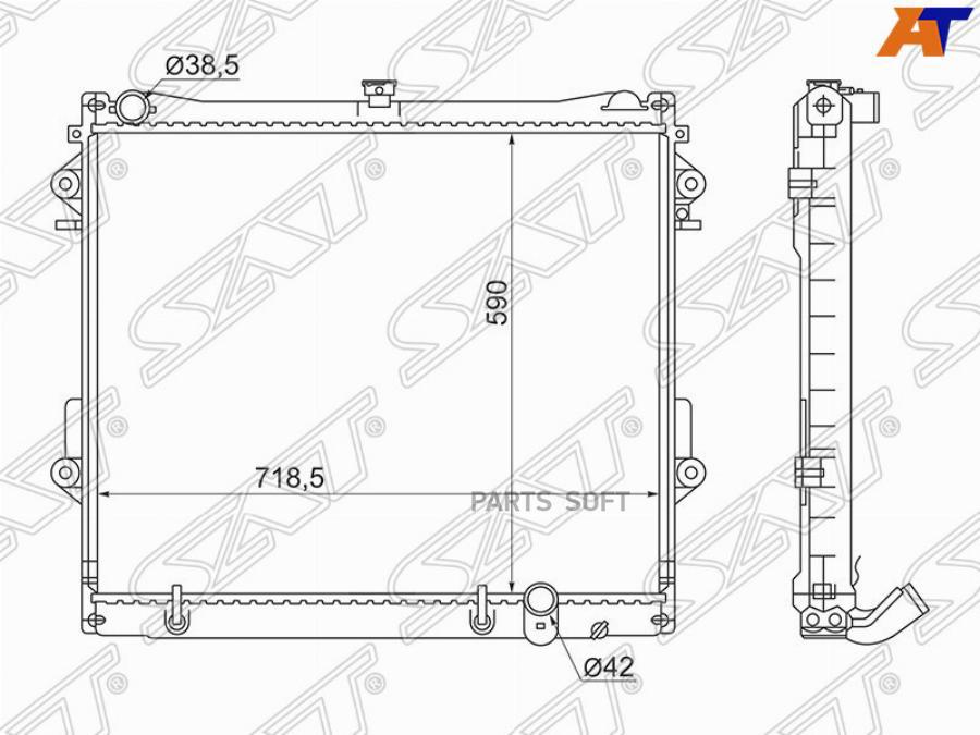 Радиатор Toyota Land Cruiser 200/Lexus Lx570 2uz-Fe/1/3ur 07- Sat арт. TY0009-200