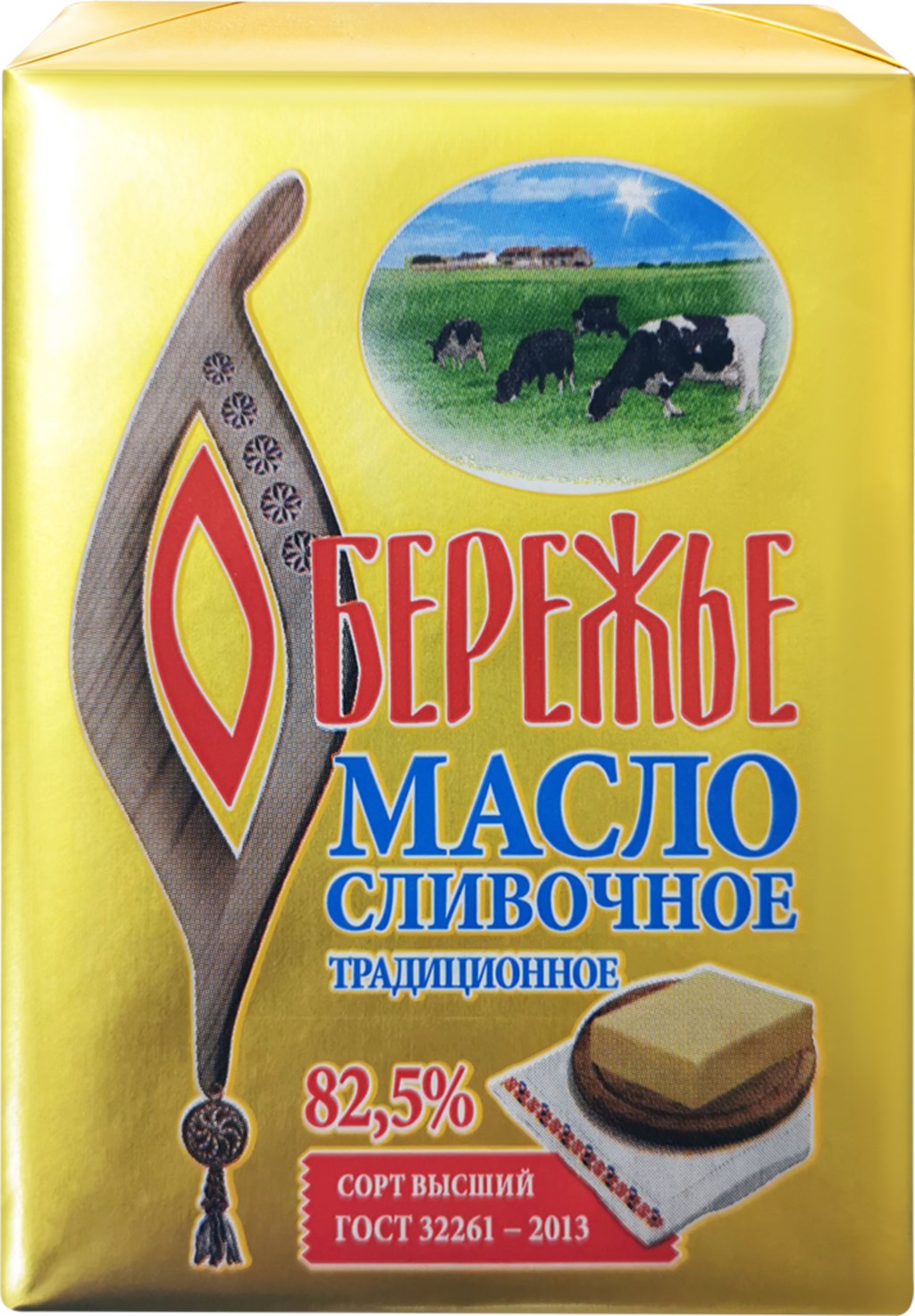 фото Сливочное масло сладкосливочное обережье традиционное 82,5% 180 г