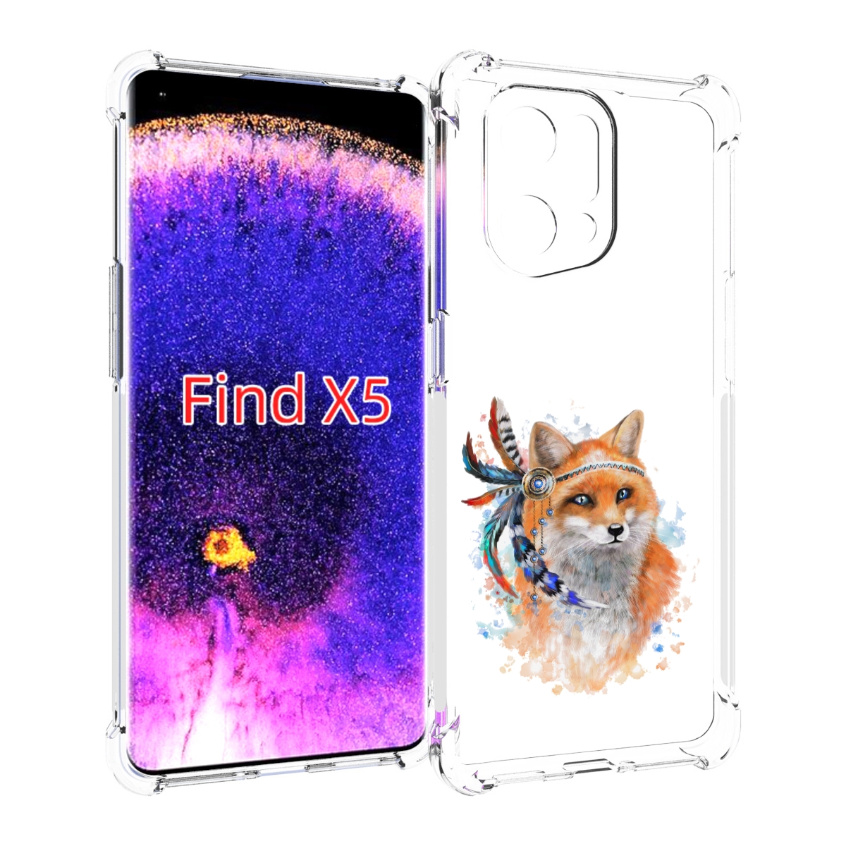 

Чехол MyPads инду лиса для Oppo Find X5, Прозрачный, Tocco