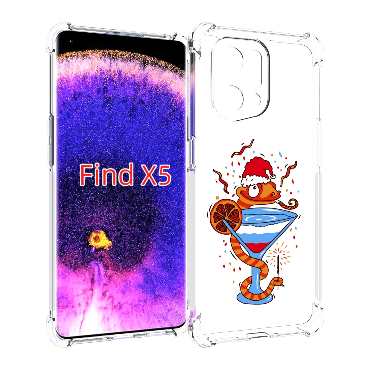

Чехол MyPads змейка для Oppo Find X5, Прозрачный, Tocco