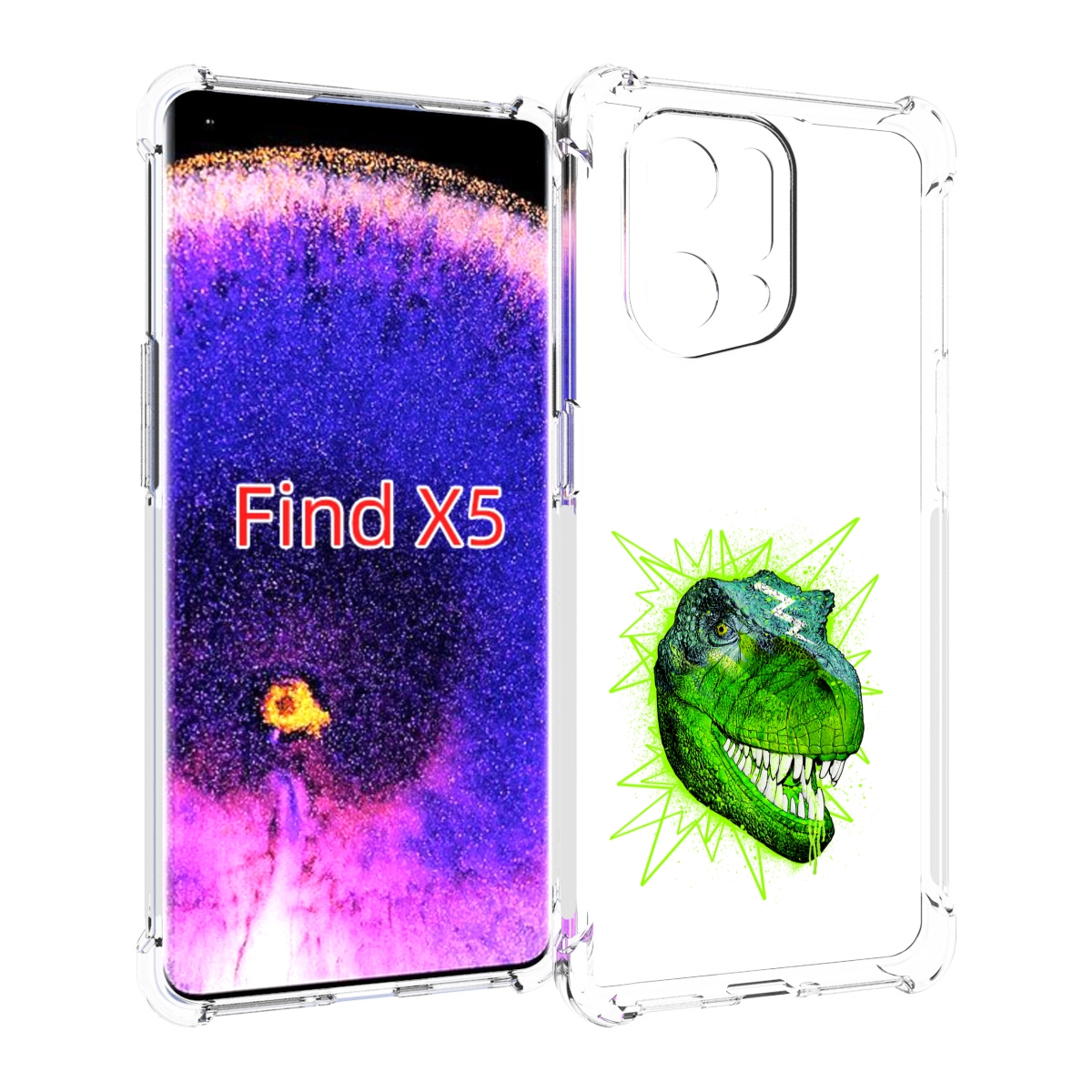 

Чехол MyPads зеленый динозавр для Oppo Find X5, Прозрачный, Tocco