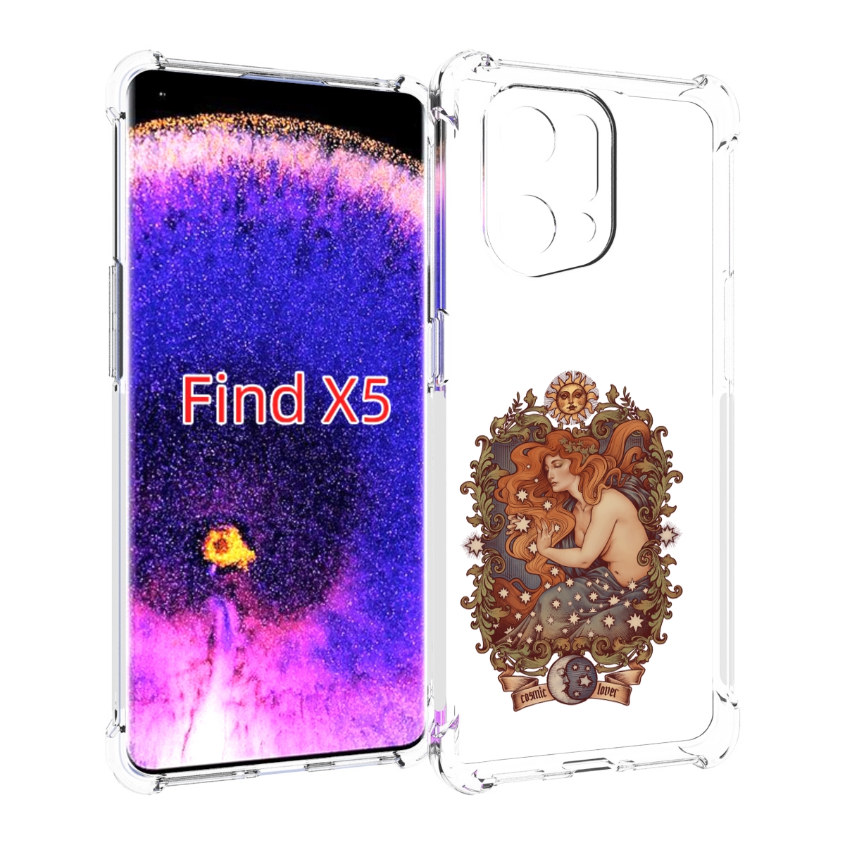 

Чехол MyPads звездная девушка абстракция для Oppo Find X5, Прозрачный, Tocco