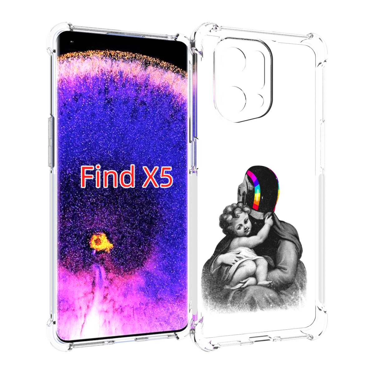 

Чехол MyPads защитник в шлеме для Oppo Find X5, Прозрачный, Tocco