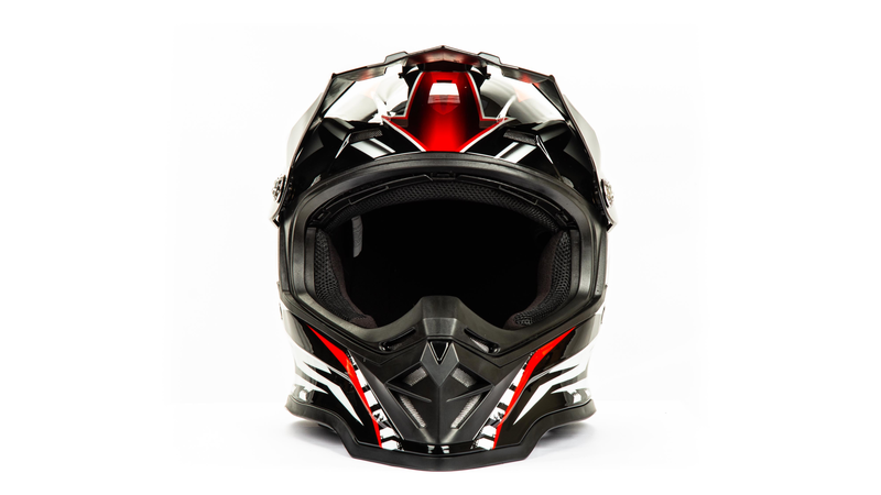 

Шлем мото кроссовый HIZER B6197 (M) #3 black/red/white