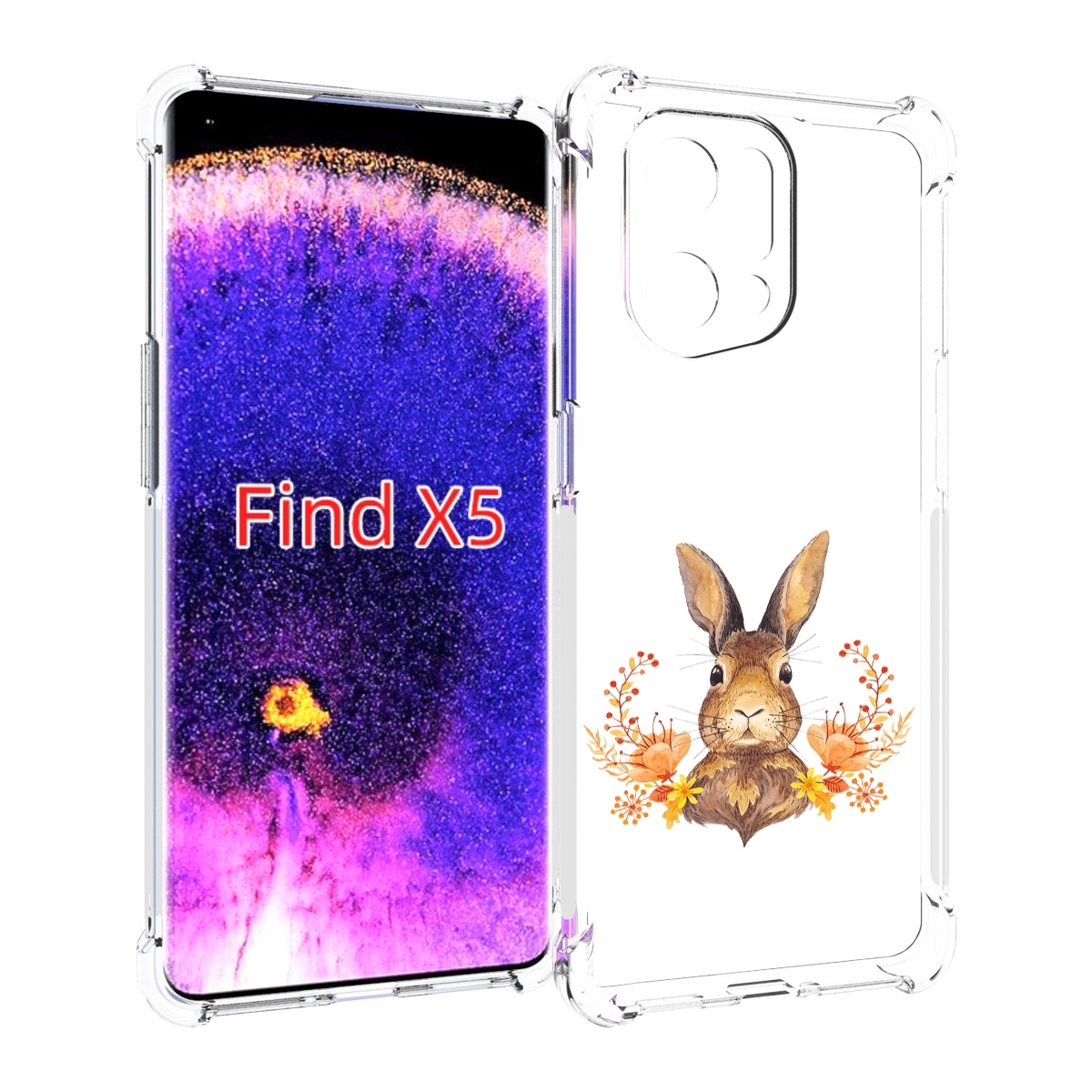 

Чехол MyPads зайка в цветах для Oppo Find X5, Прозрачный, Tocco
