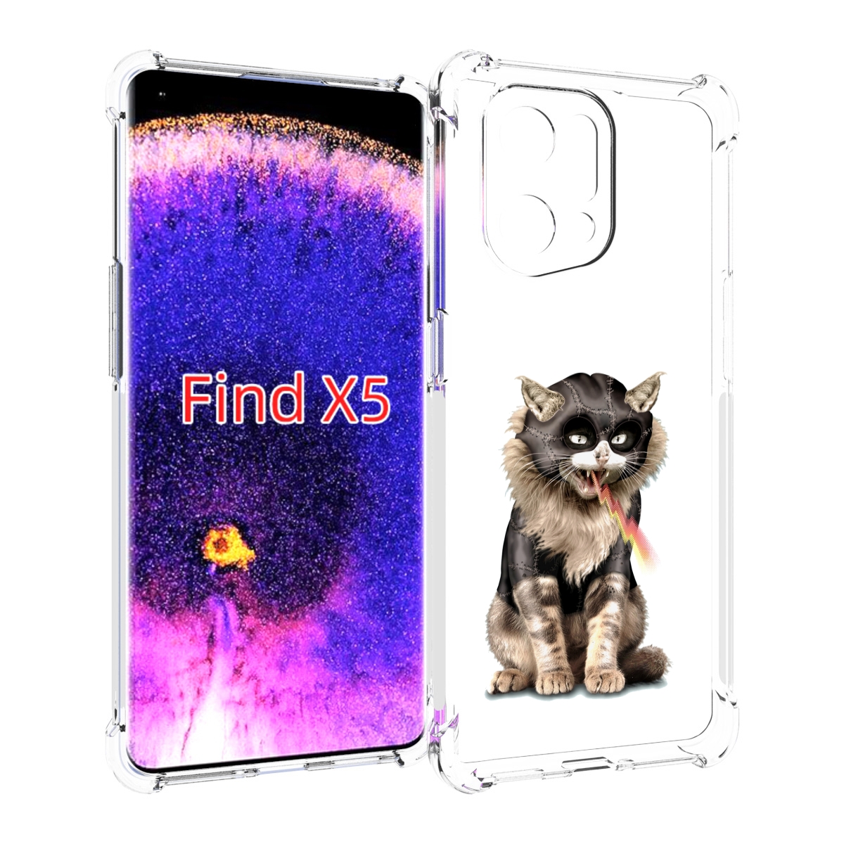 

Чехол MyPads дьяволский кот для Oppo Find X5, Прозрачный, Tocco