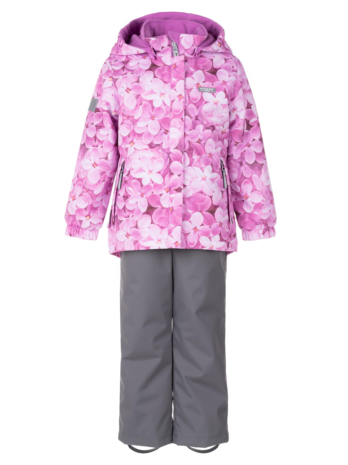 Комплект верхней одежды KERRY HEDVIG K24036A, 1221-сирененвыйс цветами,серый, 116