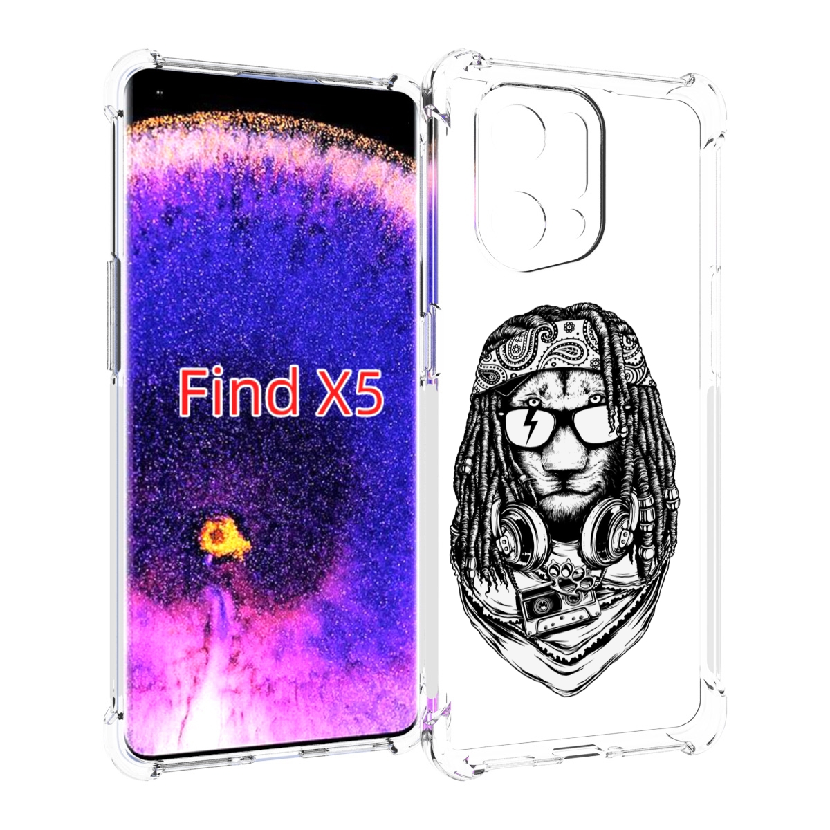 

Чехол MyPads дреды льва для Oppo Find X5, Прозрачный, Tocco