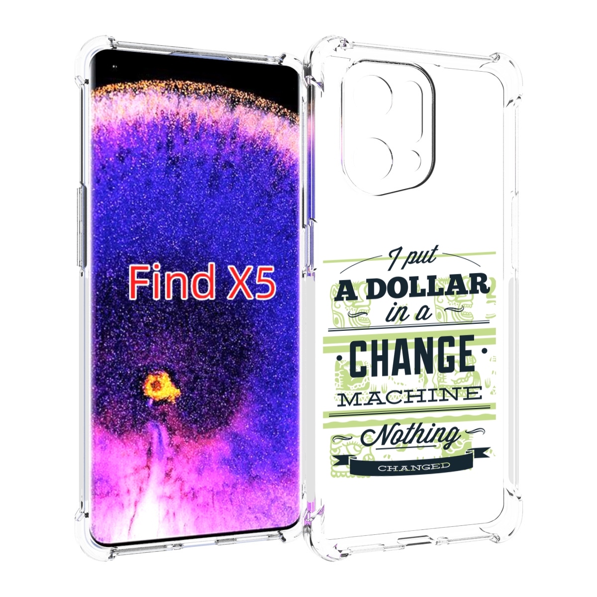

Чехол MyPads доллар надпись для Oppo Find X5, Прозрачный, Tocco