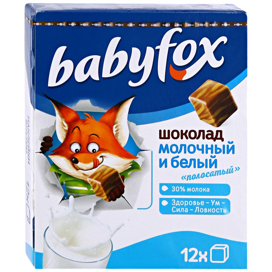 фото Шоколад babyfox дет. полос.мол.белый 90г