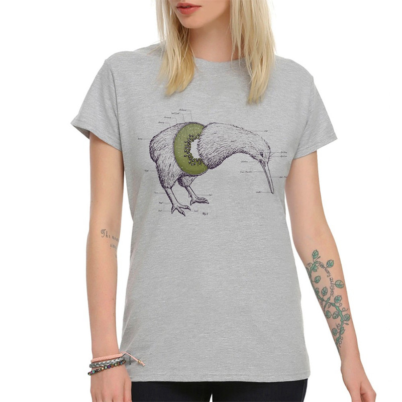 

Футболка женская Dream Shirts Птичка Киви серая 3XL, Серый, "Птичка Киви"
