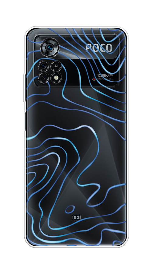 

Чехол на Xiaomi Poco X4 Pro 5G "Blue lines", Прозрачный;синий, 313150-1