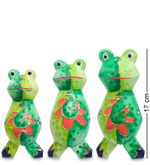 фото Фигурка лягушка набор из трех (албезия, о.бали) 99-424 113-404245 decor and gift