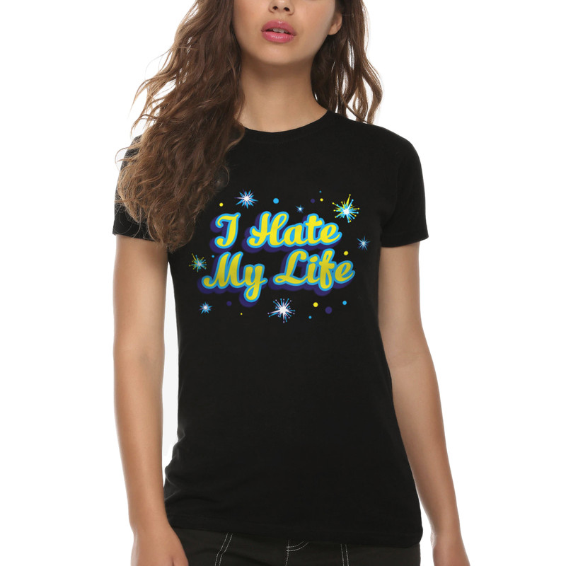 

Футболка женская Dream Shirts с надписью "I Hate My Life" черная 2XL, Черный, с надписью "I Hate My Life"