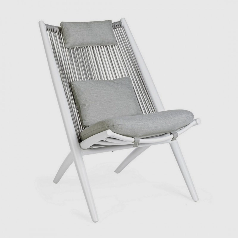 Кресло Bizzotto Aloha с подушками белое 66 х 84 х 98 см