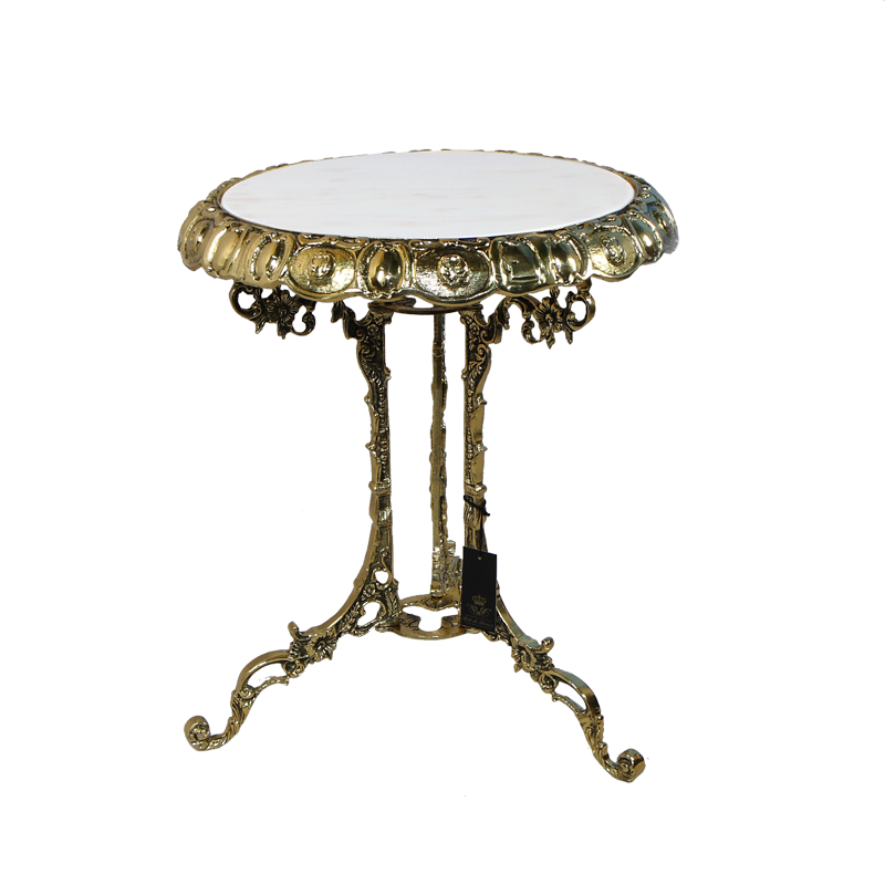 фото Столик малый с мраморной столешницей, золото ksva-bp-50205-d bello de bronze
