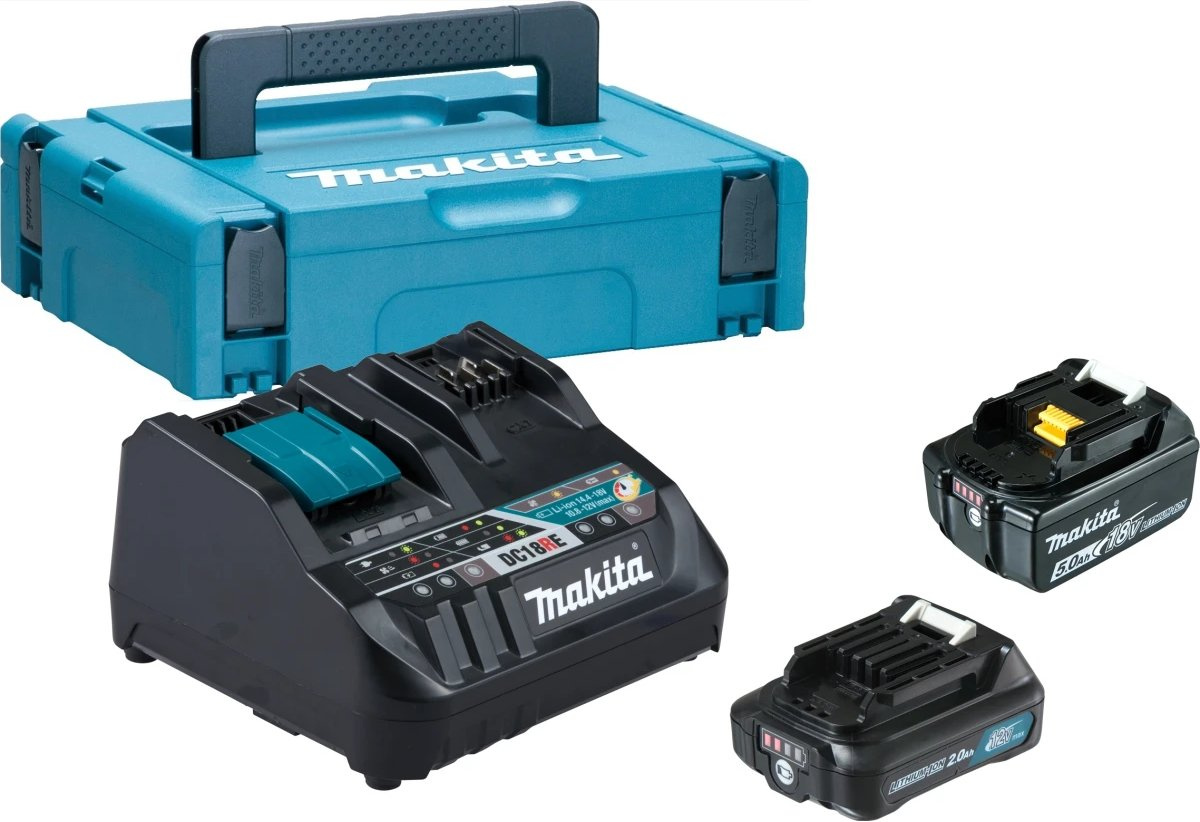 

Комплект Makita DC18RE + BL1021B + BL1850B 199024-2