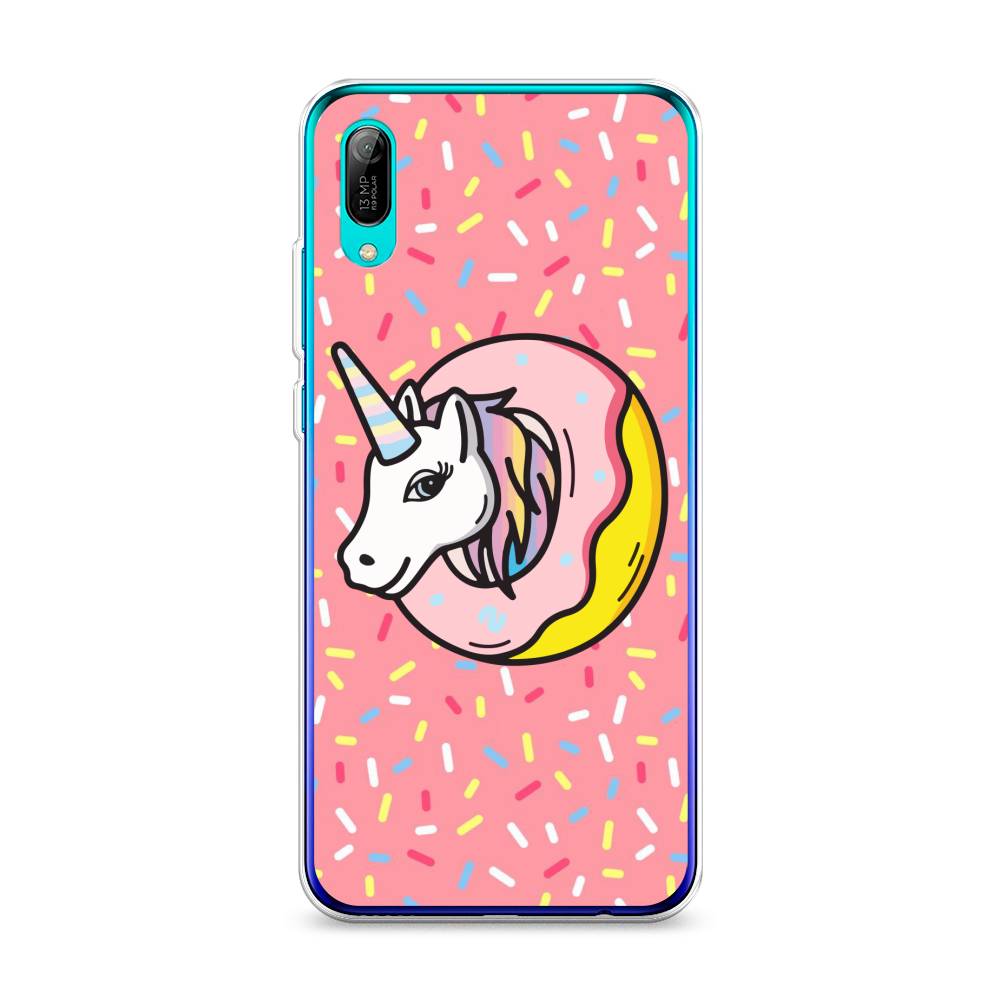 

Чехол Awog на Huawei Y6 Pro (Prime) 2019 "Единорог в пончике", Розовый;желтый;белый, 68150-2