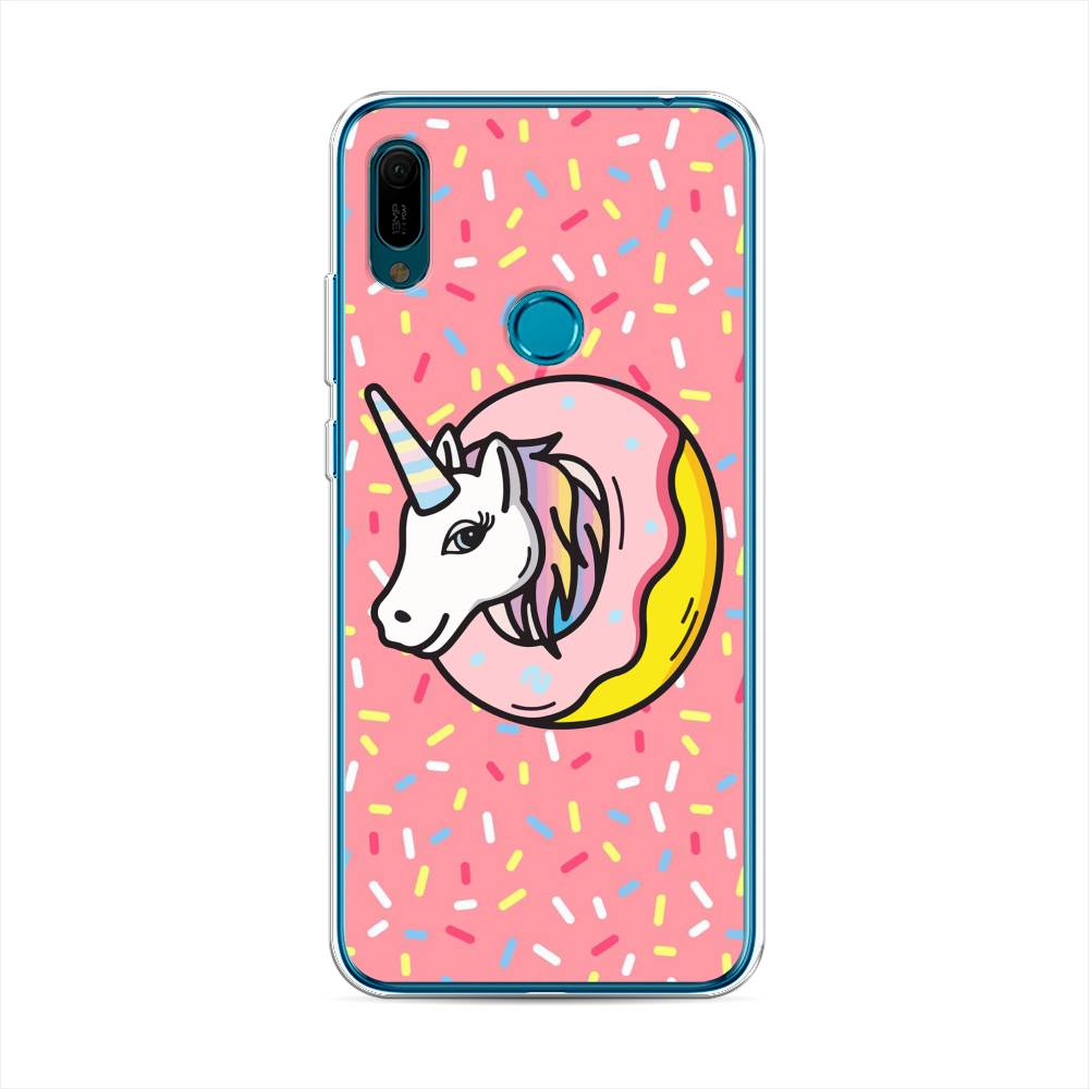 

Чехол Awog на Huawei Y6 2019 "Единорог в пончике", Розовый;желтый;белый, 68650-2