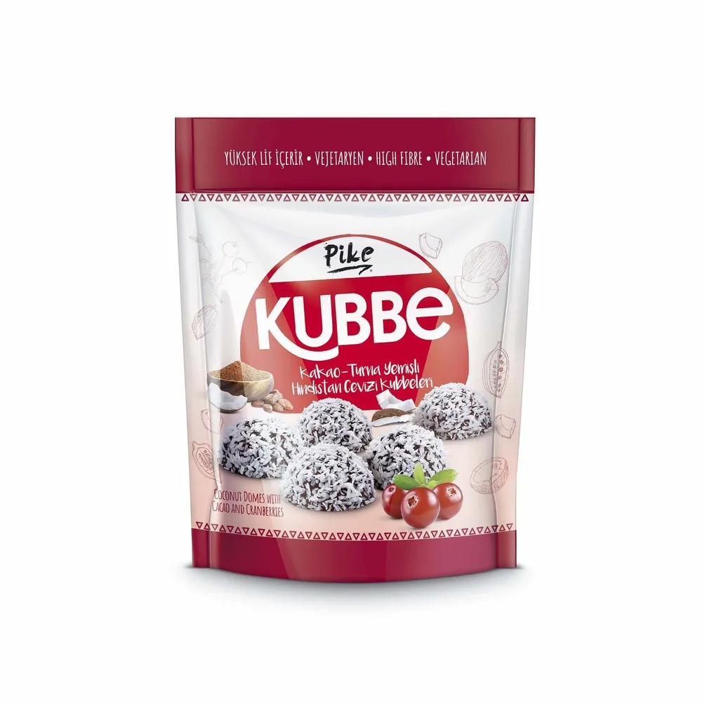 

Снеки Kubbe из кокоса с клюквой и какао, 92 г