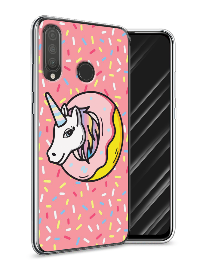 

Чехол Awog на Huawei P30 Lite "Единорог в пончике", Розовый;желтый;белый, 67950-2