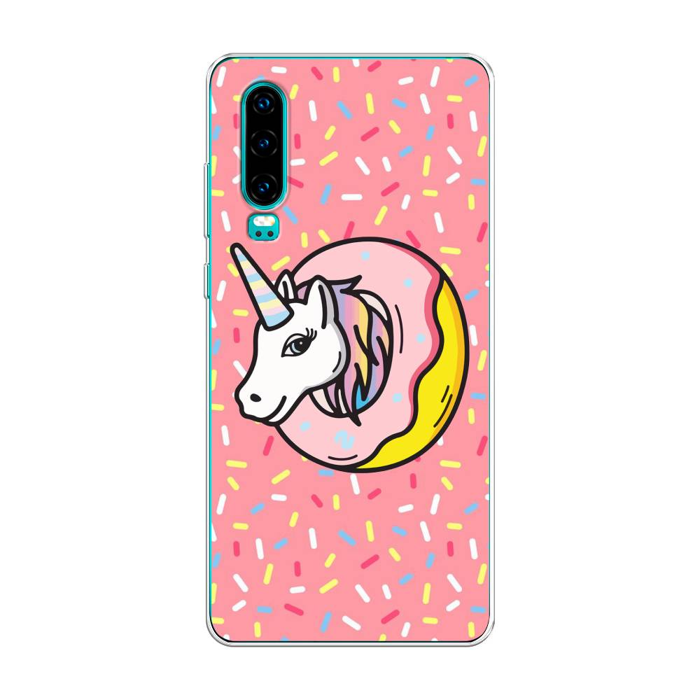 Чехол Awog  на Huawei P30 Единорог в пончике