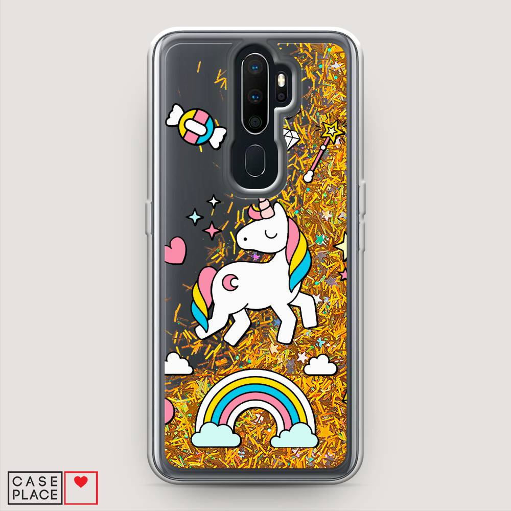 

Жидкий чехол с блестками "Принцесса единорог" на Oppo A5 (2020), 251390-1