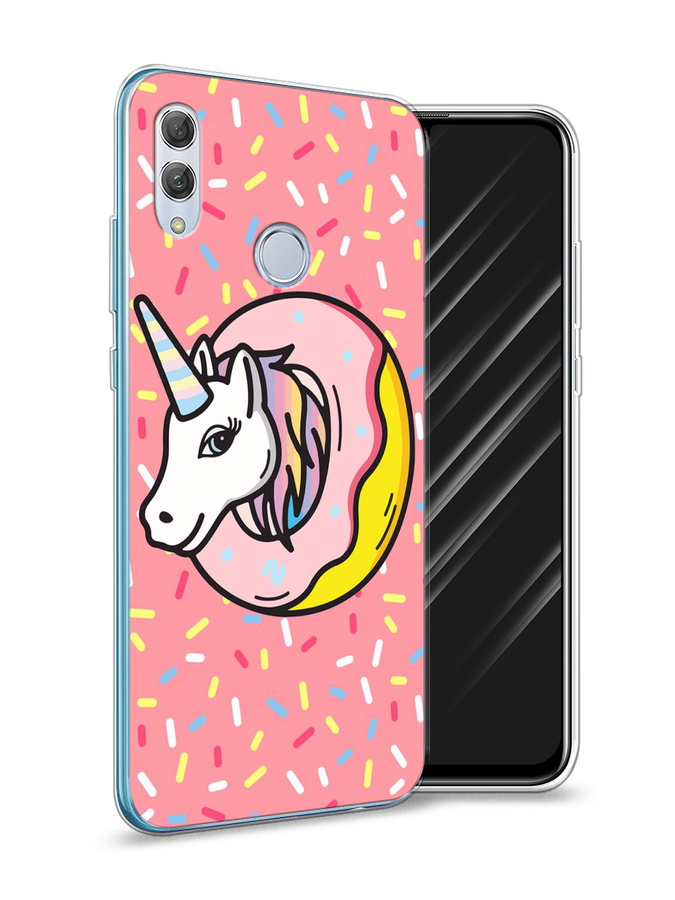 

Чехол Awog на Huawei P Smart 2019 "Единорог в пончике", Розовый;желтый;белый, 67250-2