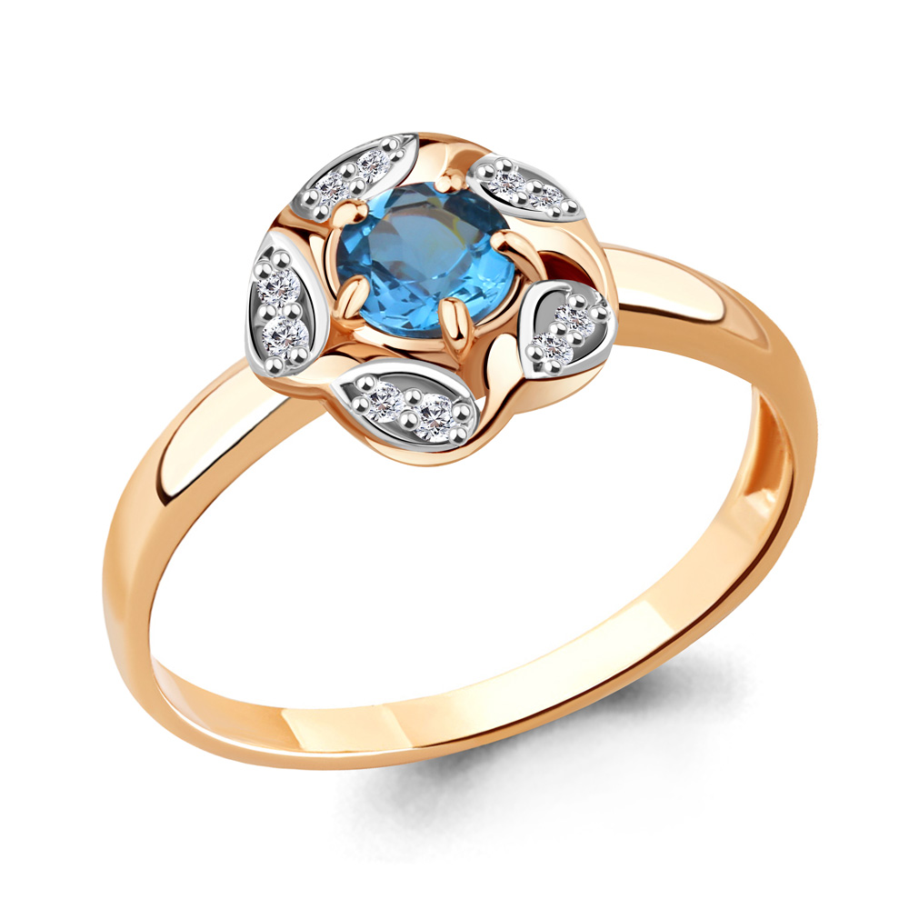 

Кольцо из серебра с топазом р. , Aquamarine 6915905А_925_з, 6915905А_925_з