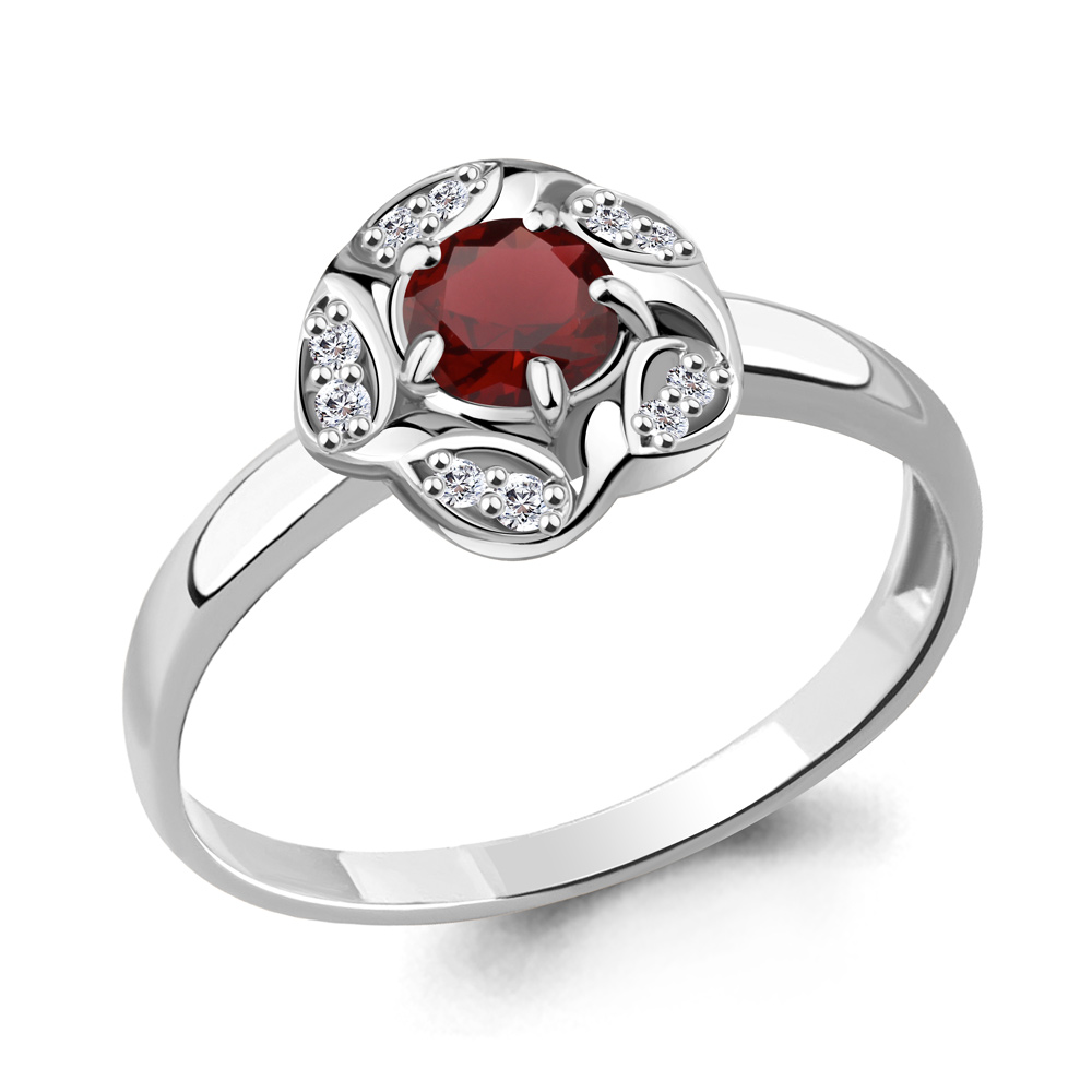 

Кольцо из серебра с гранатом р.  Aquamarine 6915903А_925_р, 6915903А_925_р