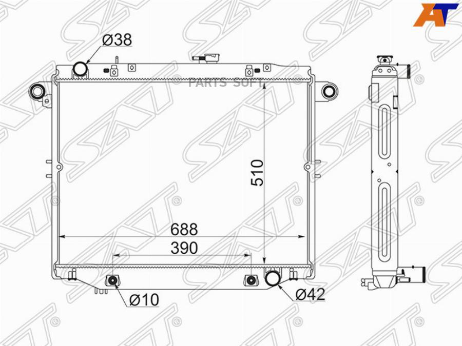 Радиатор Toyota Land Cruiser 100 1hdfte 4.2 98-07 Diesel Sat арт. TY0009-100D