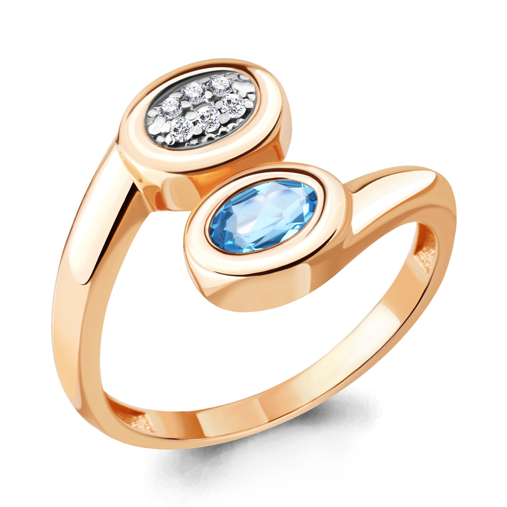 

Кольцо из серебра с топазом р. , Aquamarine 6915805А_925_з, 6915805А_925_з