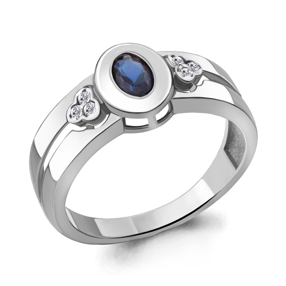 

Кольцо из серебра с сапфиром р. 17,5 Aquamarine 69157АБ_925_р, 69157АБ_925_р
