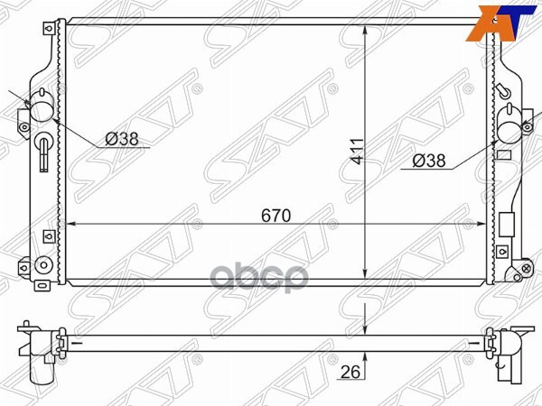 

Радиатор Toyota Rav4 13- 2adfhv Sat арт. TY0004-40