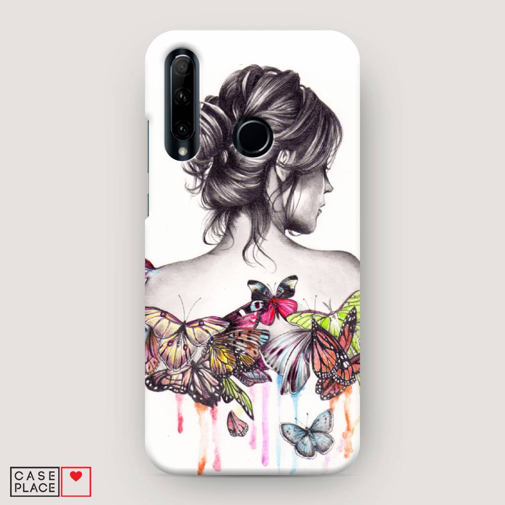 фото Чехол awog "девушка с бабочками" для honor 10i