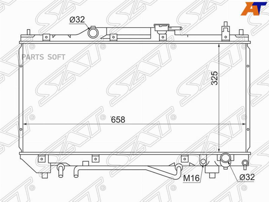 

Радиатор Toyota Avensis 3s 2.0 97-01 Sat арт. TY0002-ST220