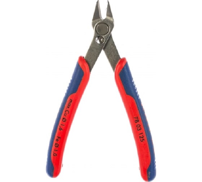 

KNIPEX Кусачки торц. для электроники, мал. фаска, пружина, рез: провол. мягк. d 2 мм