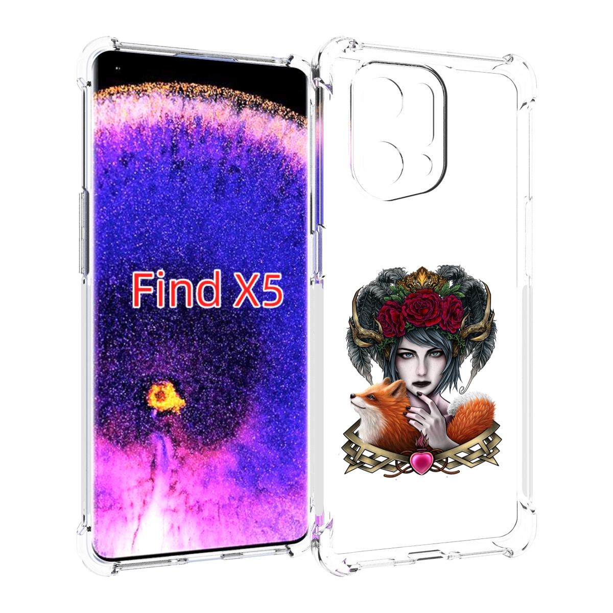 

Чехол MyPads девушка с лисой для Oppo Find X5, Прозрачный, Tocco
