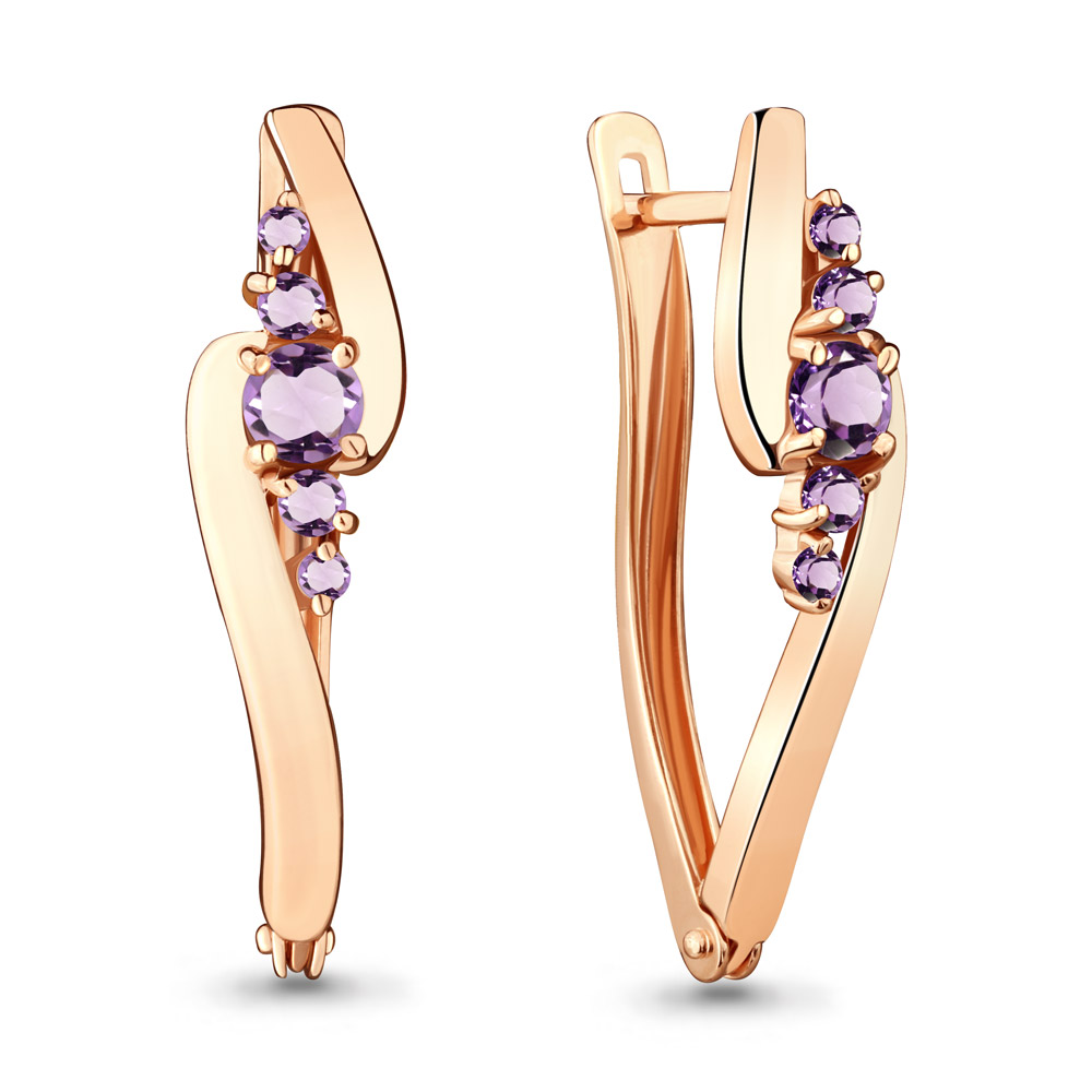 

Серьги из серебра с аметистом Aquamarine 4466404_925_з, 4466404_925_з