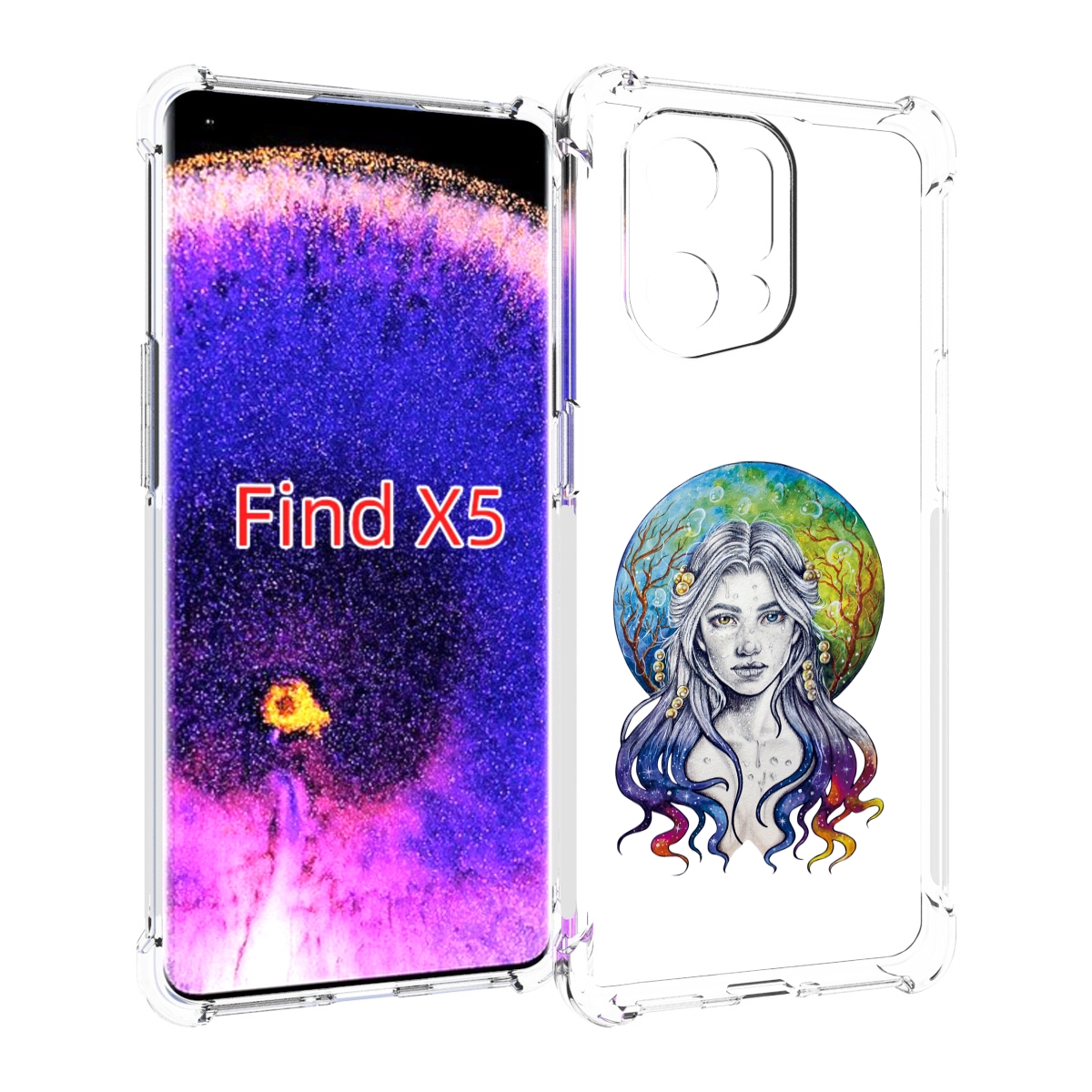 

Чехол MyPads девушка с красивыми волосами для Oppo Find X5, Прозрачный, Tocco