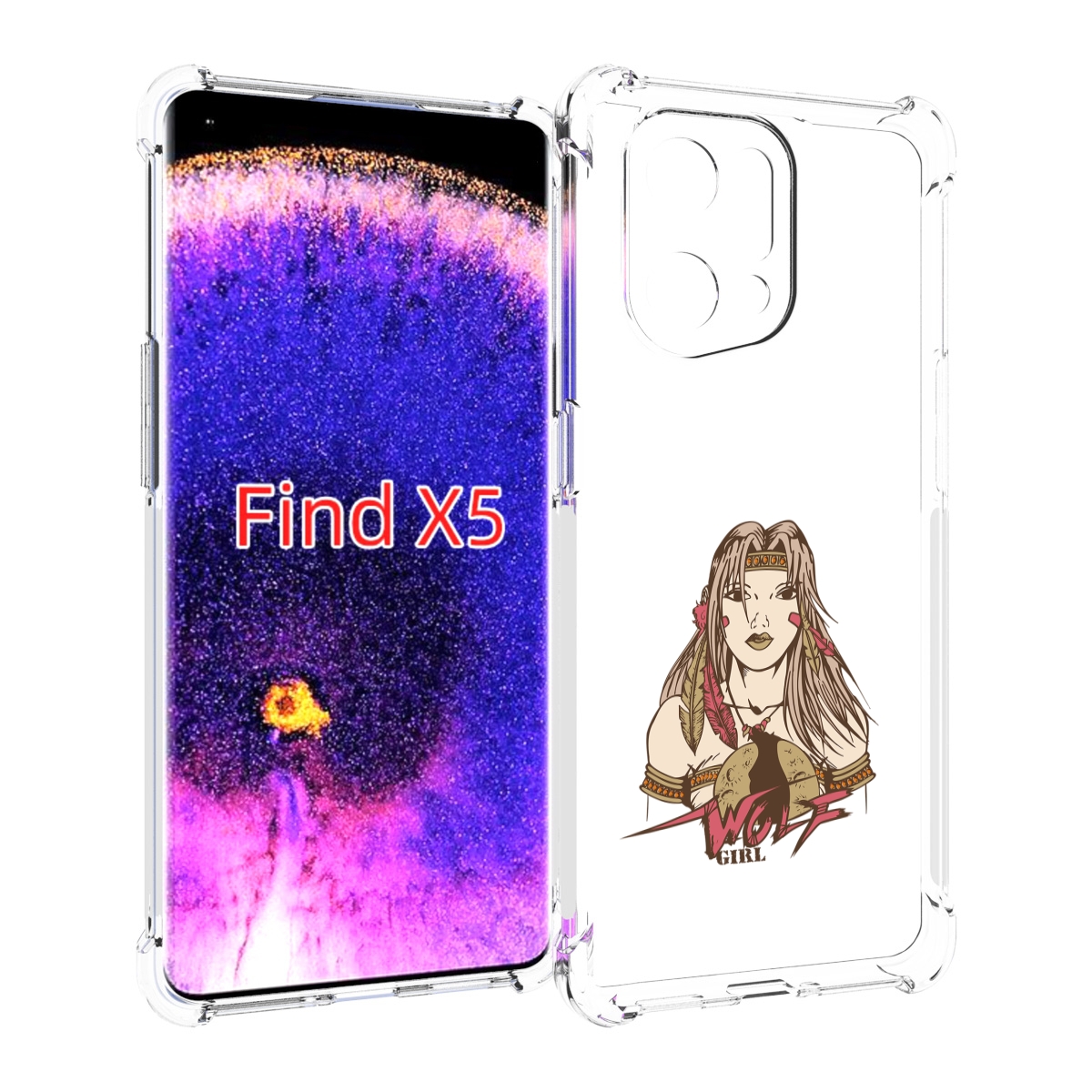 

Чехол MyPads девушка волк для Oppo Find X5, Прозрачный, Tocco