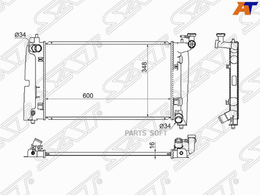 

Радиатор Toyota Corolla Fielder 00-06 / Avensis 1.6/1.8 03-09 Sat арт. TY0001-120-MT