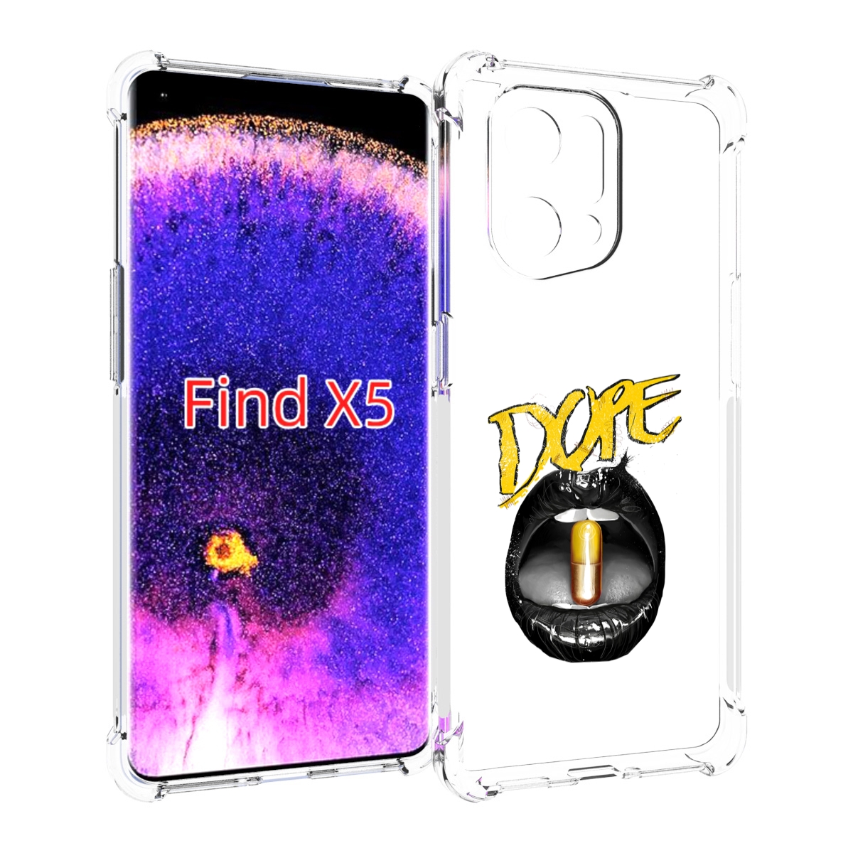 

Чехол MyPads губы для Oppo Find X5, Прозрачный, Tocco