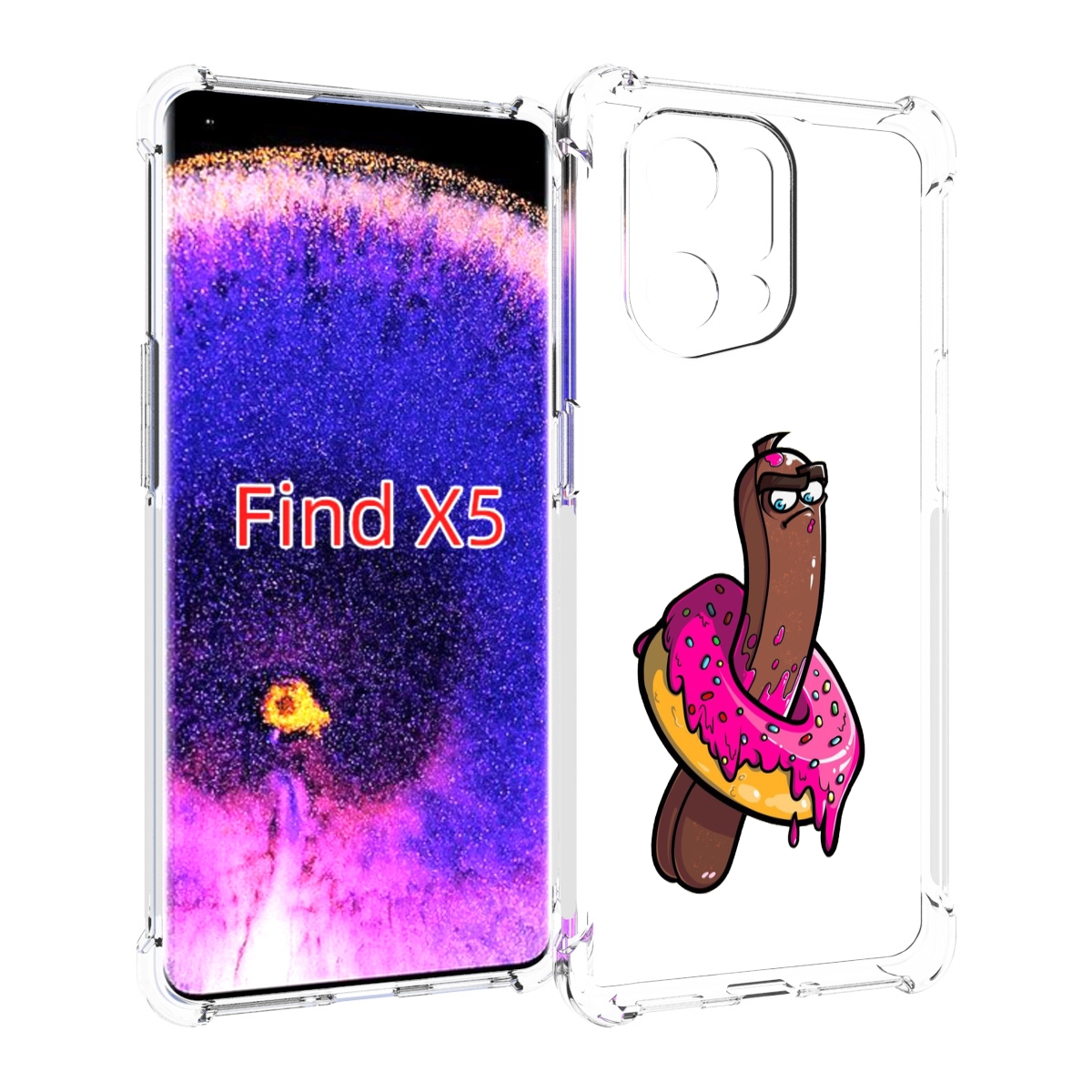 

Чехол MyPads эклер в пончике для Oppo Find X5, Прозрачный, Tocco