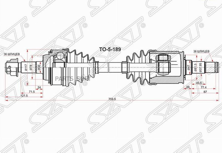 

Привод В Сборе Fr (передний) Toyota Tundra/Sequoia 06- Sat арт. TO-5-189